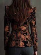 Bertille | Blazer sastre con estampado floral negro y bronce