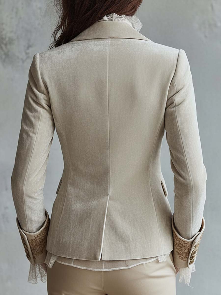 Constance | Blazer sastre bordado en marfil