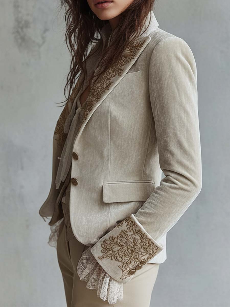 Constance | Blazer sastre bordado en marfil