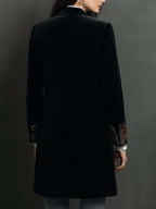 Léontine | Blazer Justo com Estampa Barroca Preta