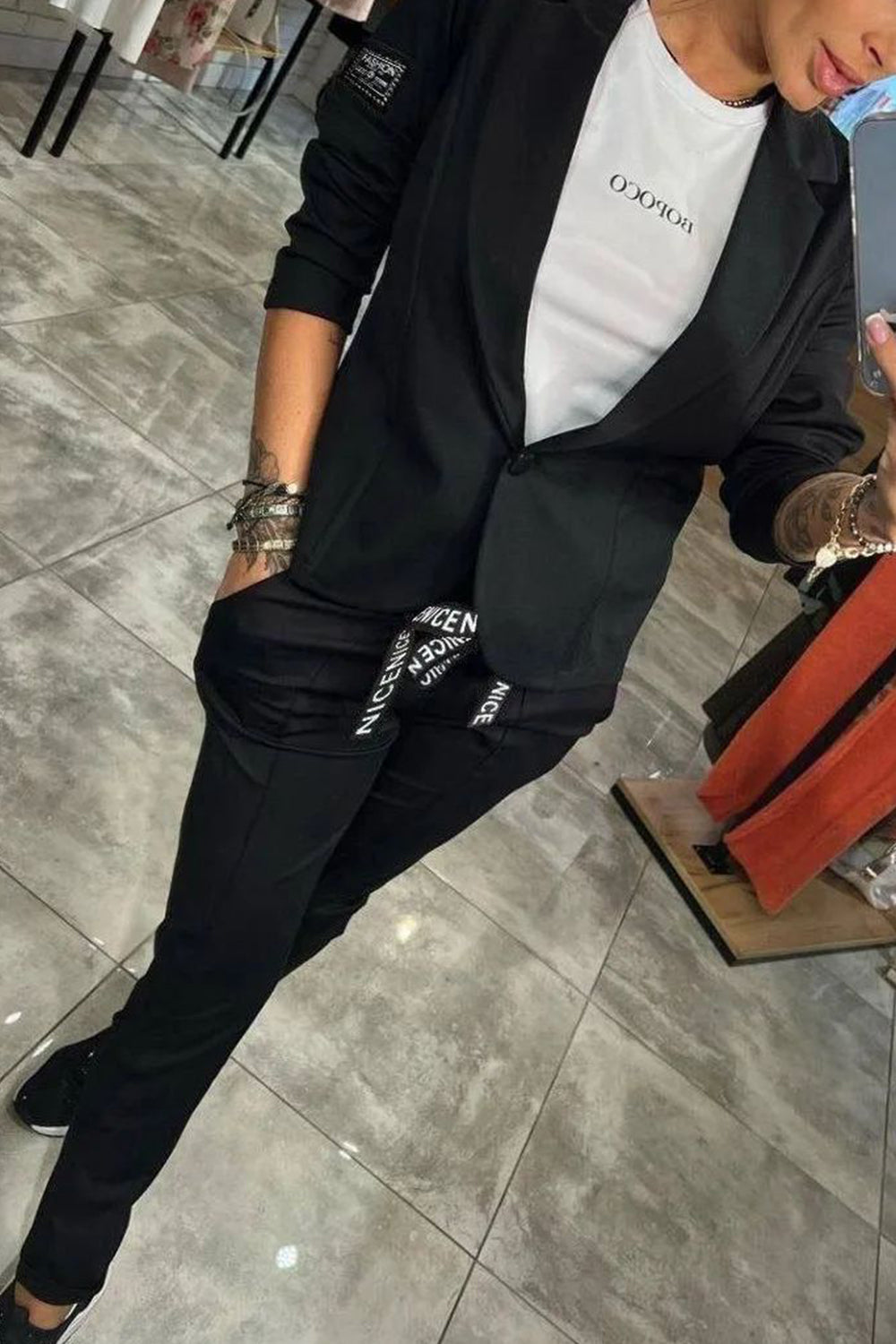 NADIA - Conjunto de top y pantalón para mujer