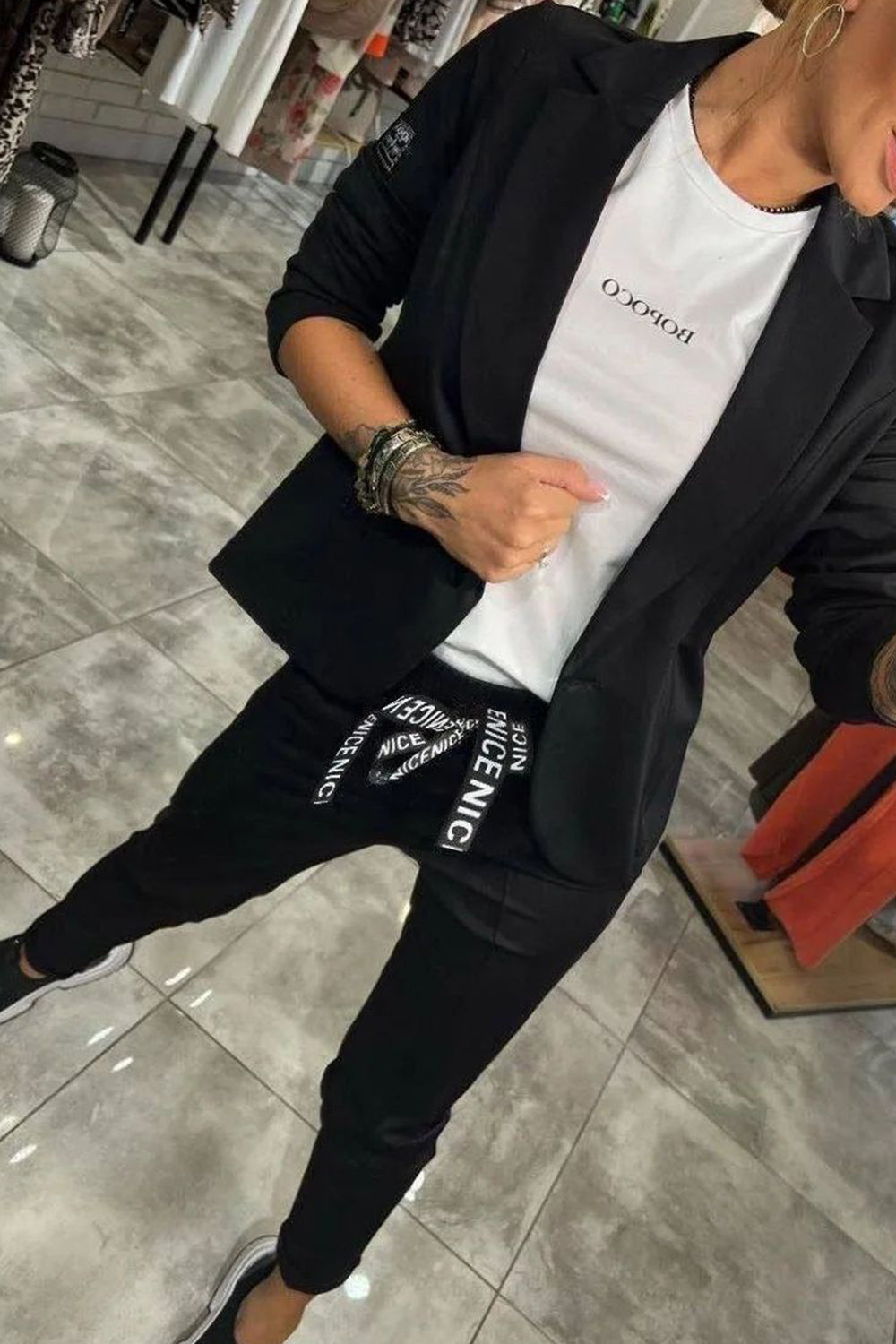 NADIA - Conjunto de top y pantalón para mujer