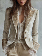 Constance | Blazer sastre bordado en marfil