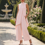 Daniela | Conjunto Elegante de Cuello Alto con Top Drapeado