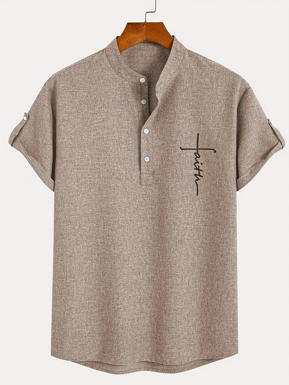 Leblanc™ | Camisa elegante de manga corta y cuello alto
