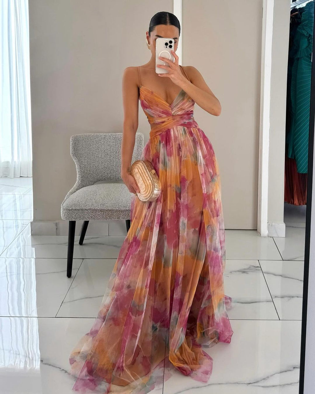 DELACROIX | Vestido Maxi Floral Elegante — Edição Limitada
