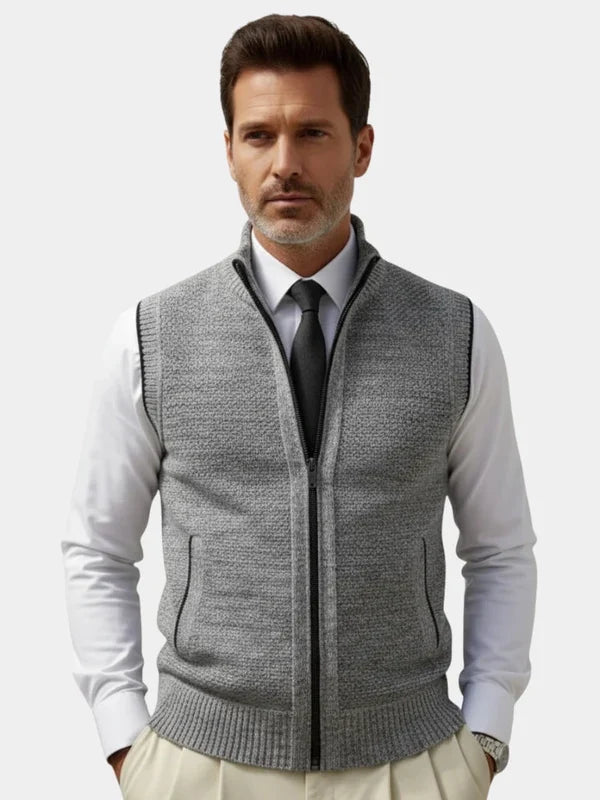 Chaleco elegante con cremallera completa - Viretti