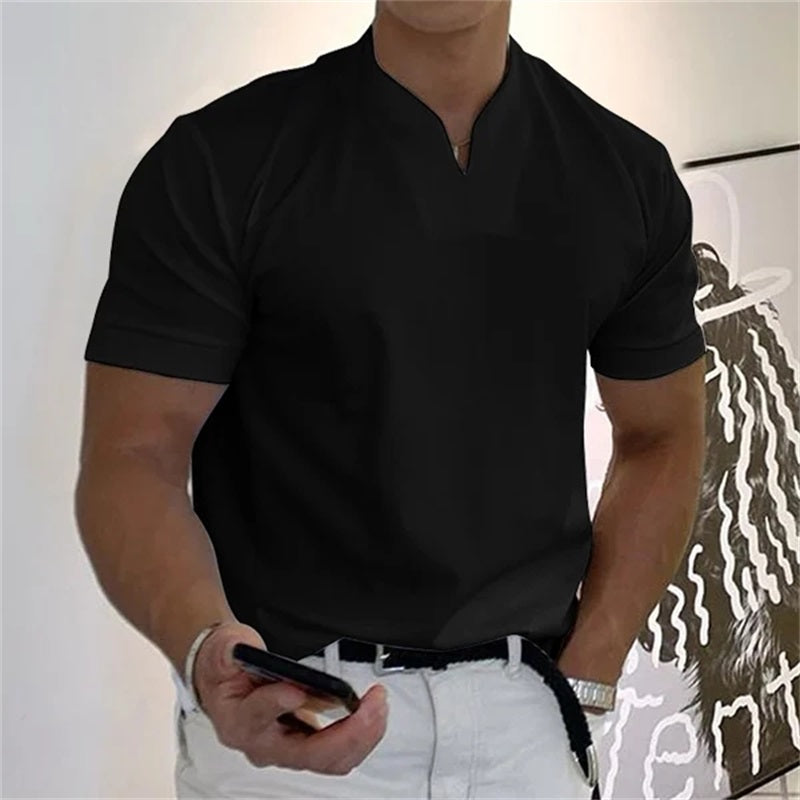 Camiseta de manga corta para hombre, estilo caballero de negocios
