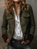 Blazer vintage de espiga con ribetes en contraste Honorine