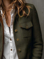 Blazer vintage de espiga con ribetes en contraste Honorine