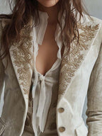 Constance | Blazer sastre bordado en marfil