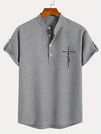 Leblanc™ | Camisa elegante de manga corta y cuello alto