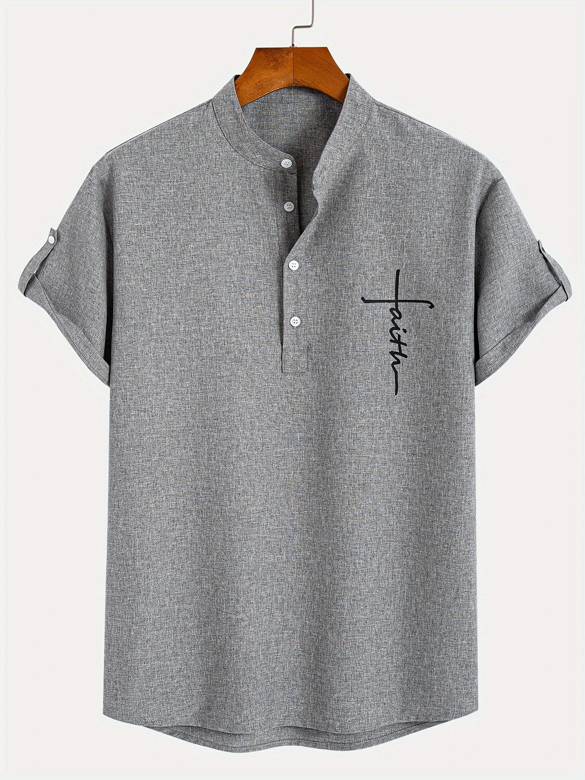 Leblanc™ | Camisa elegante de manga corta y cuello alto