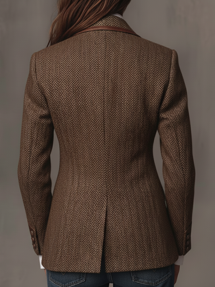Gisèle | Blazer con Paneles y Estampado de Espiguilla