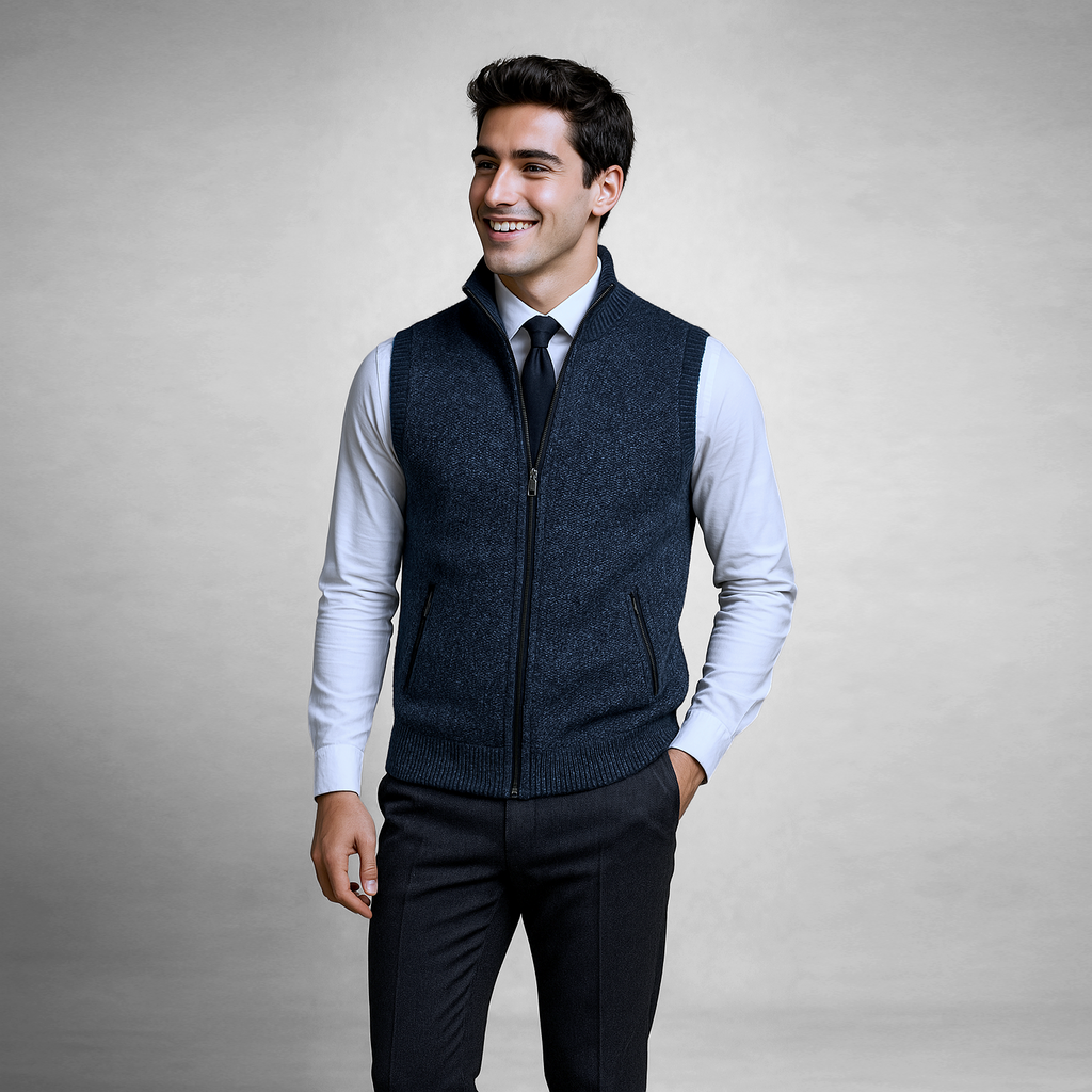 Obertan - Elegante colete com fecho de correr integral