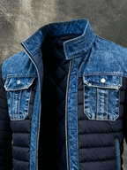 Yegor - Chaqueta híbrida de denim acolchado