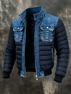 Yegor - Chaqueta híbrida de denim acolchado