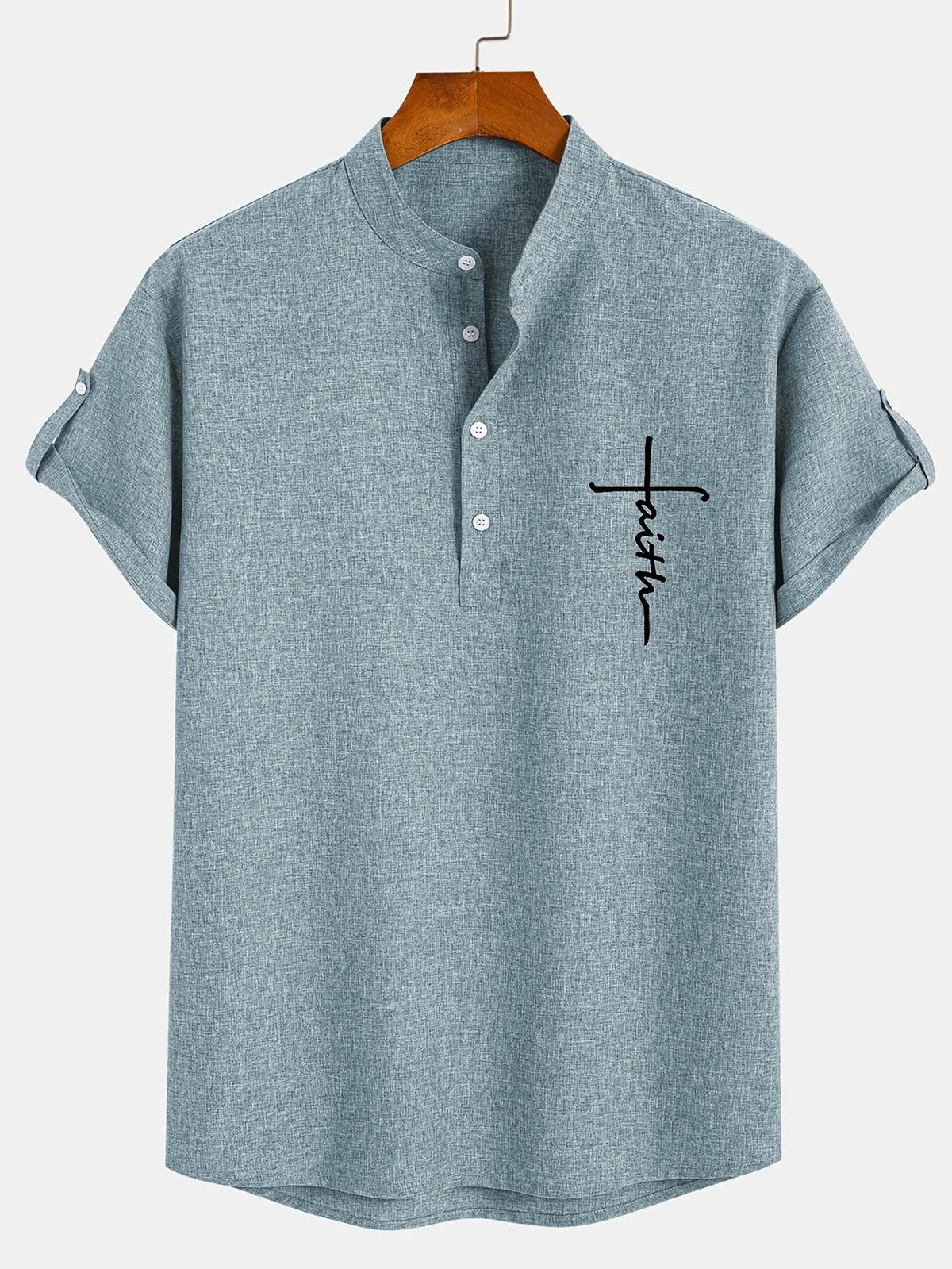 Leblanc™ | Camisa elegante de manga corta y cuello alto