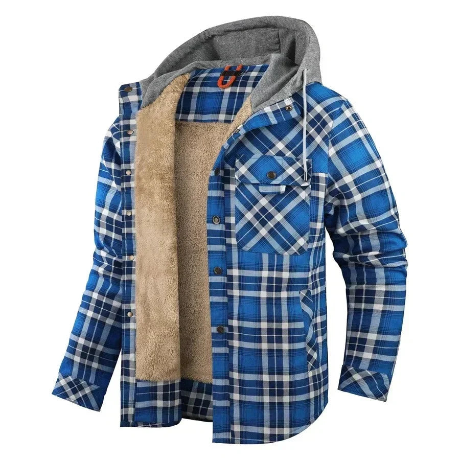 Fabrizio | Chaqueta Ligera de Cuadros con Capucha