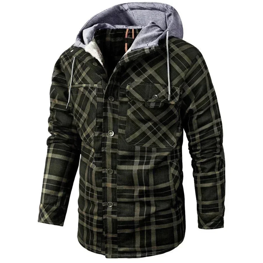 Fabrizio | Chaqueta Ligera de Cuadros con Capucha