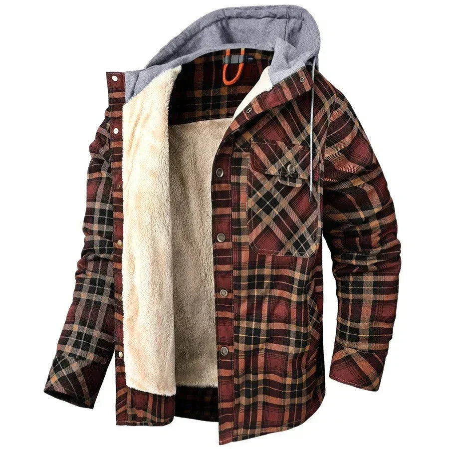 Fabrizio | Chaqueta Ligera de Cuadros con Capucha