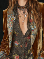 Marcelline | Blazer patchwork con estampado floral vintage