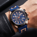 VINCENT - Reloj de acero con correa de piel para hombre