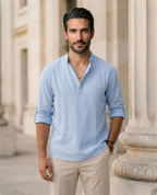 LAURENT MONACO - Camisa de cuello mandarín para hombre