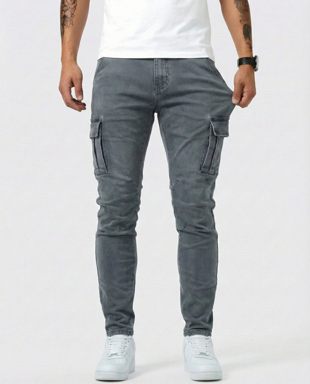 Pantalón Cargo Marino Elástico