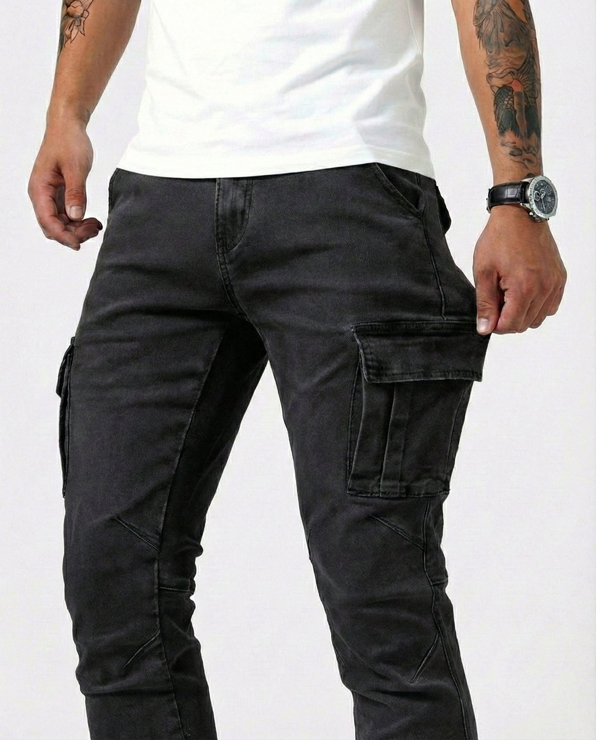 Pantalón Cargo Marino Elástico