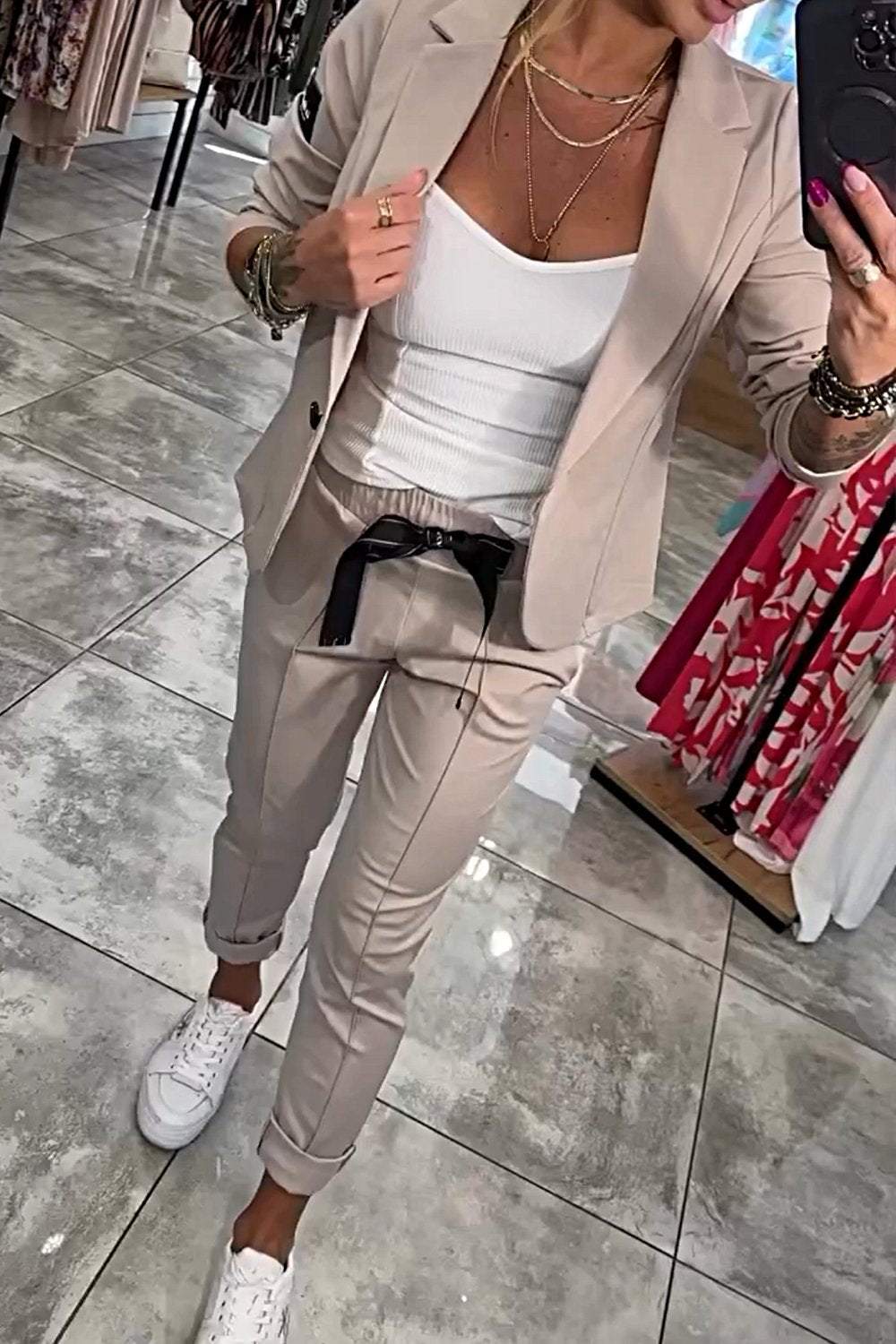 NADIA - Conjunto de top y pantalón para mujer