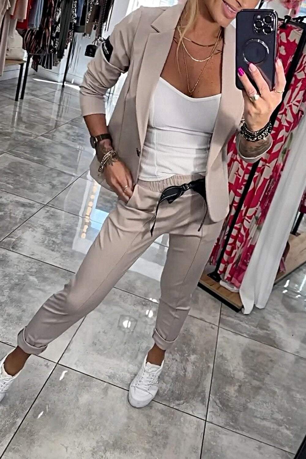 NADIA - Conjunto de top y pantalón para mujer
