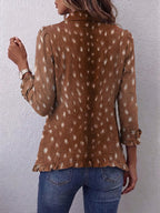 Chaqueta estampado animal con volantes Felisa