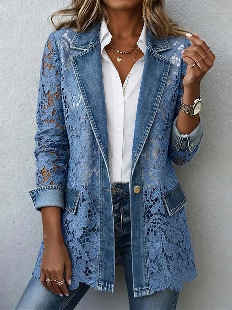 Blazer com renda floral Julia