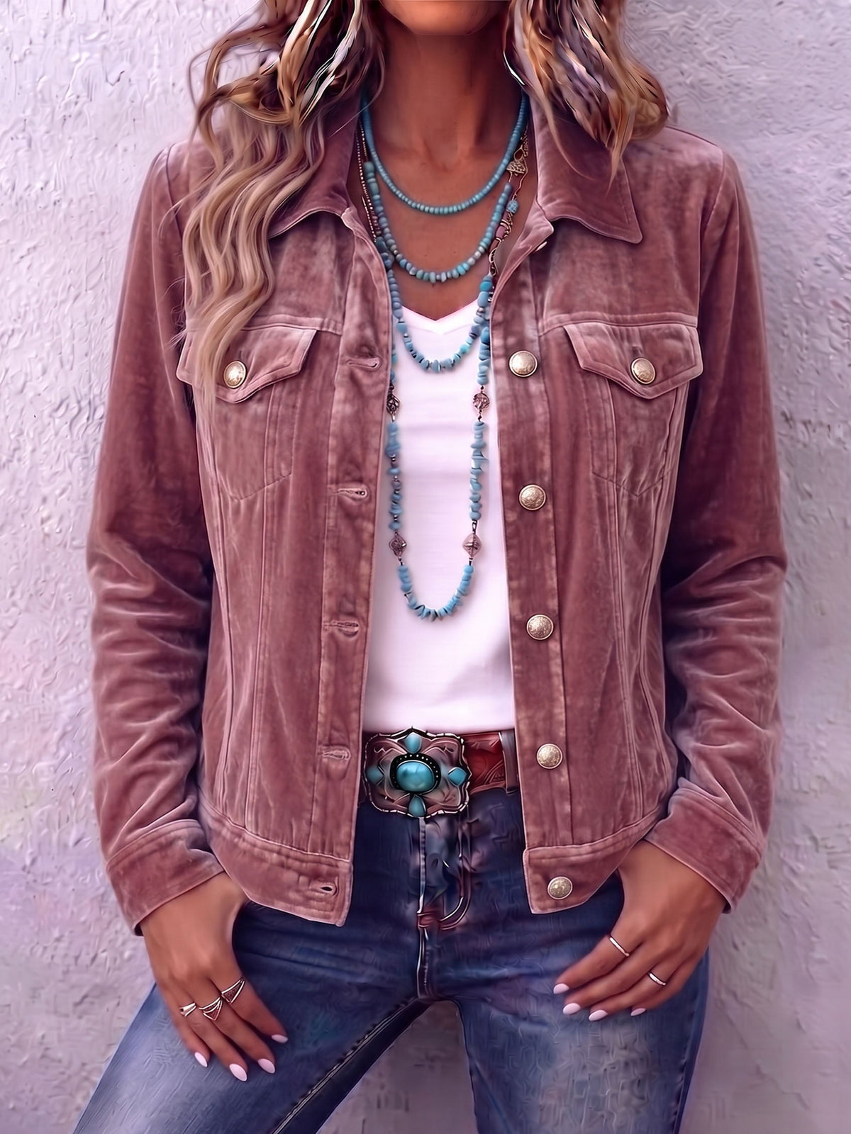 Casaco de veludo boho de inspiração vintage Diana