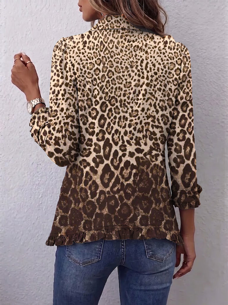 Chaqueta leopardo con volantes Belén