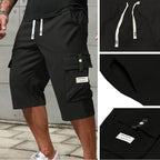 ⏳Último dia de oferta! 50% de desconto 📢 Calças cargo Capri casuais com cordão para homem