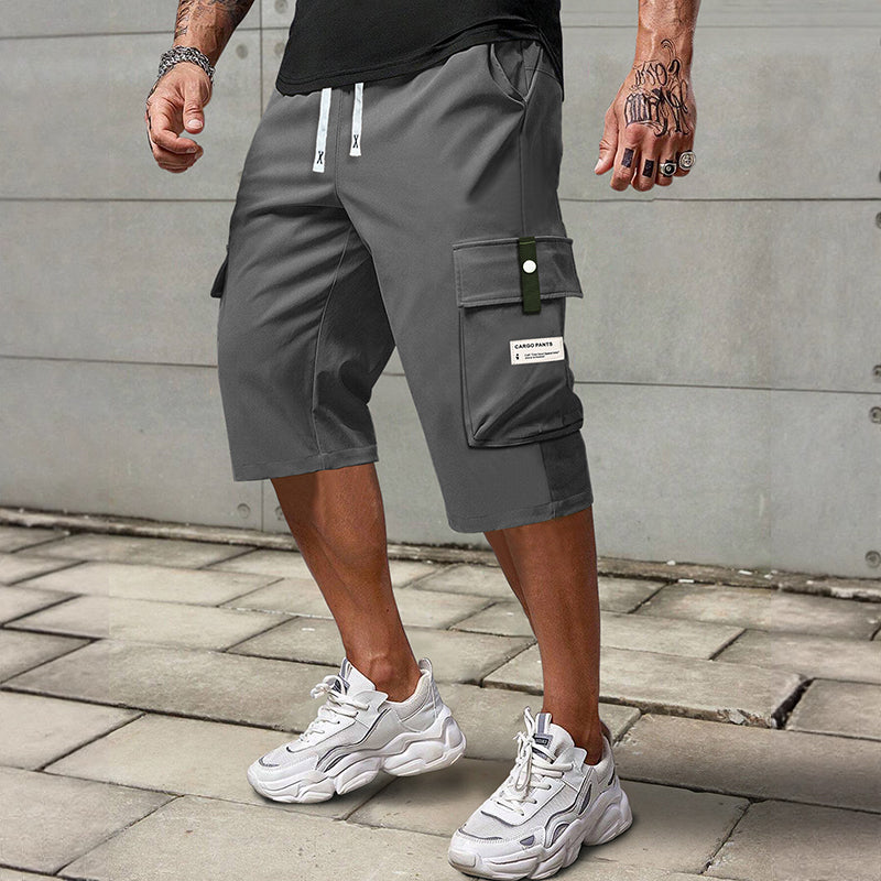 ⏳Último dia de oferta! 50% de desconto 📢 Calças cargo Capri casuais com cordão para homem