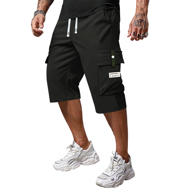 ⏳Último dia de oferta! 50% de desconto 📢 Calças cargo Capri casuais com cordão para homem
