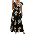 VITTORIA - Vestido estampado de escote en V con volantes para mujer
